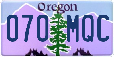 OR license plate 070MQC