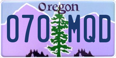 OR license plate 070MQD