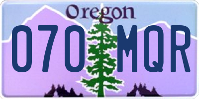 OR license plate 070MQR
