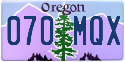 OR license plate 070MQX