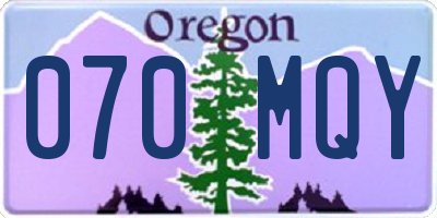 OR license plate 070MQY