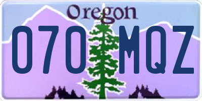 OR license plate 070MQZ