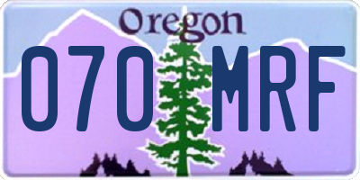 OR license plate 070MRF