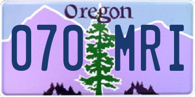 OR license plate 070MRI