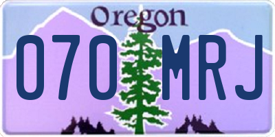 OR license plate 070MRJ