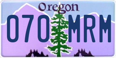 OR license plate 070MRM