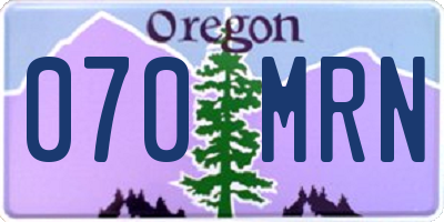 OR license plate 070MRN