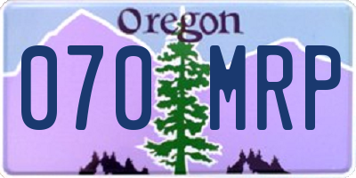 OR license plate 070MRP