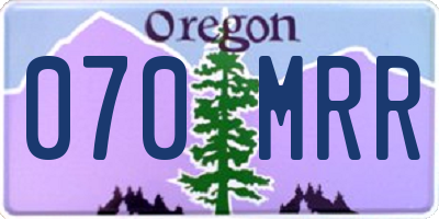 OR license plate 070MRR
