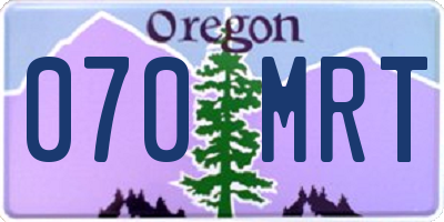 OR license plate 070MRT