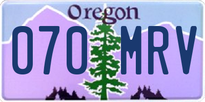 OR license plate 070MRV