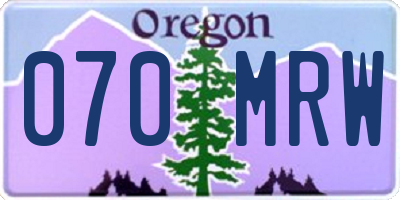 OR license plate 070MRW