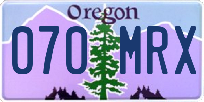 OR license plate 070MRX
