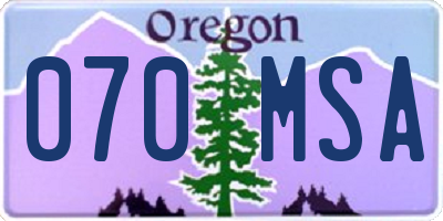 OR license plate 070MSA
