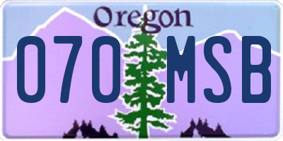 OR license plate 070MSB