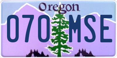 OR license plate 070MSE