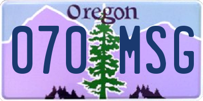 OR license plate 070MSG