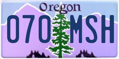 OR license plate 070MSH