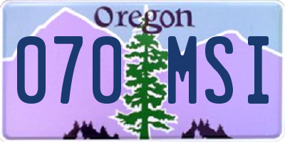 OR license plate 070MSI