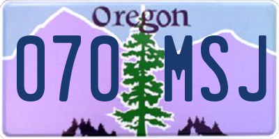 OR license plate 070MSJ