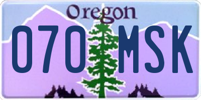 OR license plate 070MSK