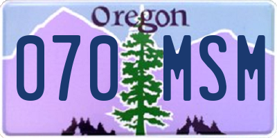 OR license plate 070MSM