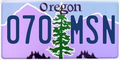 OR license plate 070MSN
