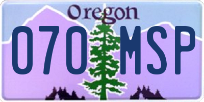 OR license plate 070MSP