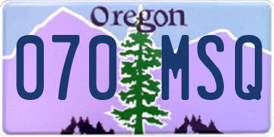 OR license plate 070MSQ
