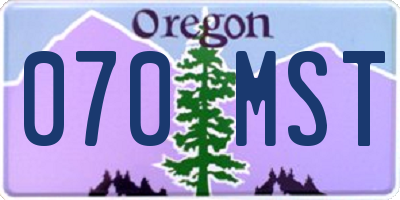 OR license plate 070MST