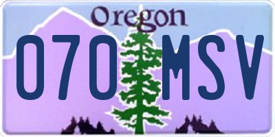 OR license plate 070MSV