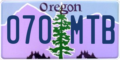 OR license plate 070MTB