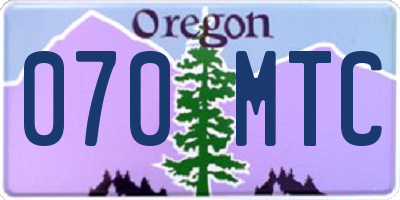 OR license plate 070MTC