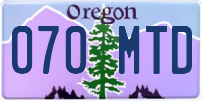 OR license plate 070MTD