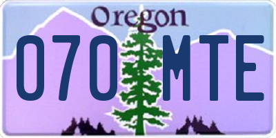 OR license plate 070MTE