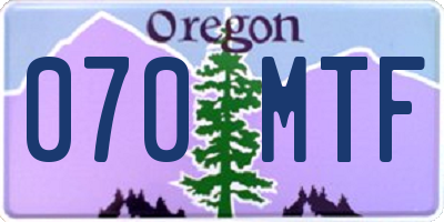 OR license plate 070MTF