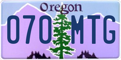 OR license plate 070MTG
