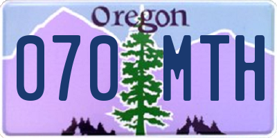 OR license plate 070MTH