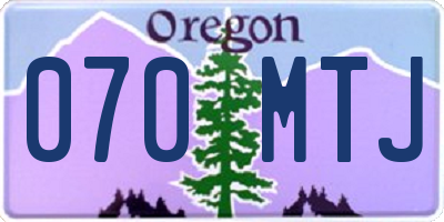 OR license plate 070MTJ