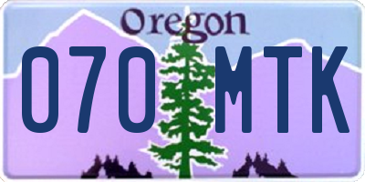 OR license plate 070MTK