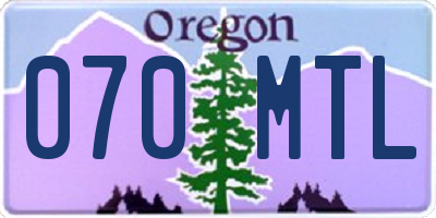 OR license plate 070MTL