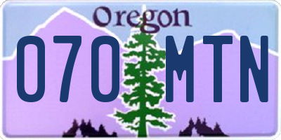 OR license plate 070MTN