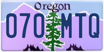 OR license plate 070MTQ
