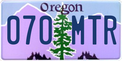 OR license plate 070MTR