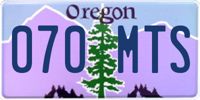 OR license plate 070MTS
