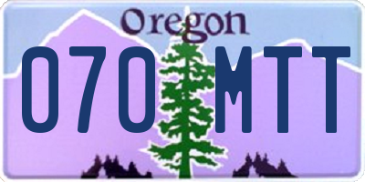 OR license plate 070MTT
