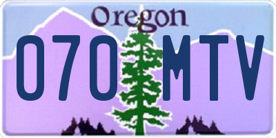 OR license plate 070MTV