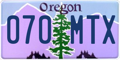 OR license plate 070MTX