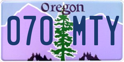OR license plate 070MTY
