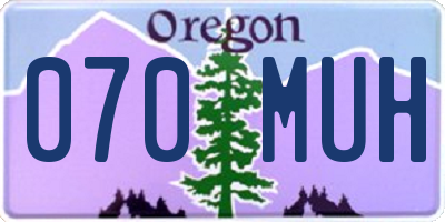 OR license plate 070MUH